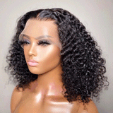 Ali Annabelle Short Kinky Curly Bob Lace Front Wigs Pre-Plucked Blunt Cut Bob Wig