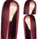 Ali Annabelle 99J Burgundy Red Straight T Part Lace Human Hair Wigs