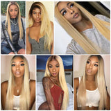 Blonde Ombre Brazilian Straight Human Hair Bundles-3
