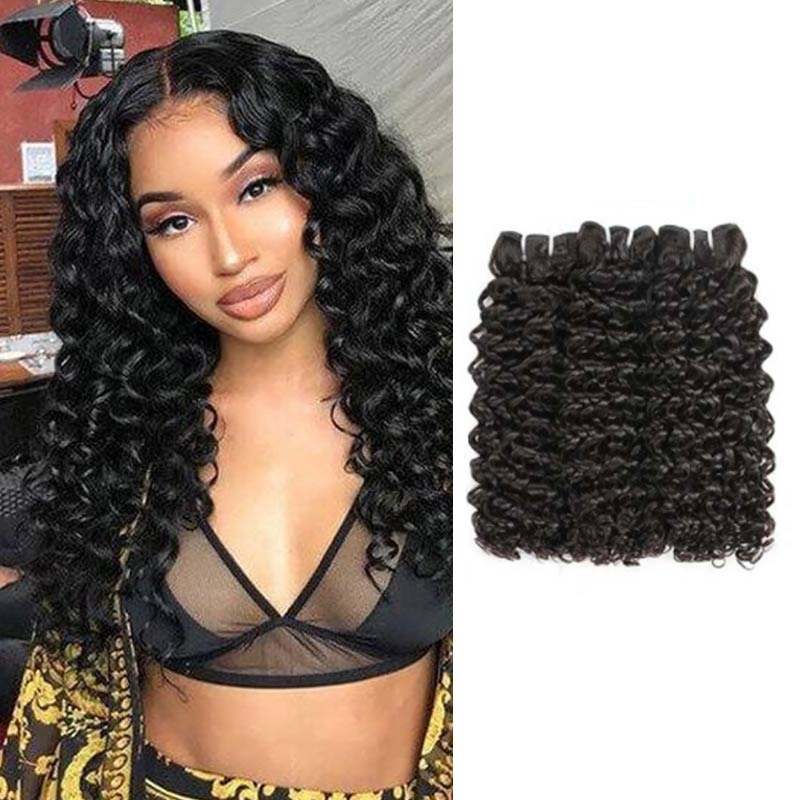 Ali Annabelle Double Drawn Kinky Curly Brazilian Malaysian Human Hair Weave Bundles