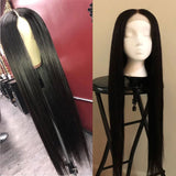 Ali Annabelle 26 28 30 32inch Brazilian Straight Lace Closure Wig Long Human Hair Wigs 4x4 Lace With Baby Hair