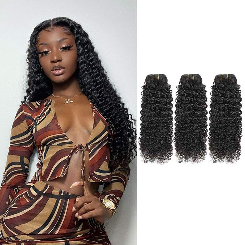 Ali Annabelle Indian Remy Kinky Curly Human Hair Weave Bundles