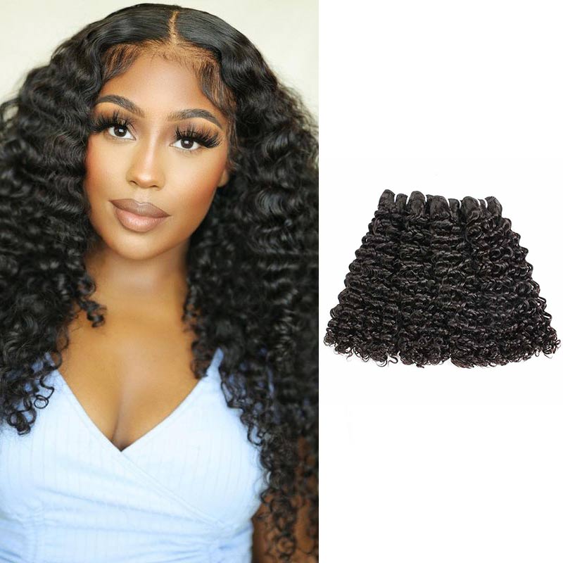 Ali Annabelle Double Drawn Kinky Curly Brazilian Malaysian Human Hair Weave Bundles