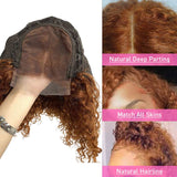 Ali Annabelle Ginger Orange Curly Bob Wig Short 4x4 Lace Human Hair Wigs