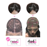 Ali Annabelle 4x4 Burgundy Red PrePlucked 99J Lace Closure Human Hair Wigs