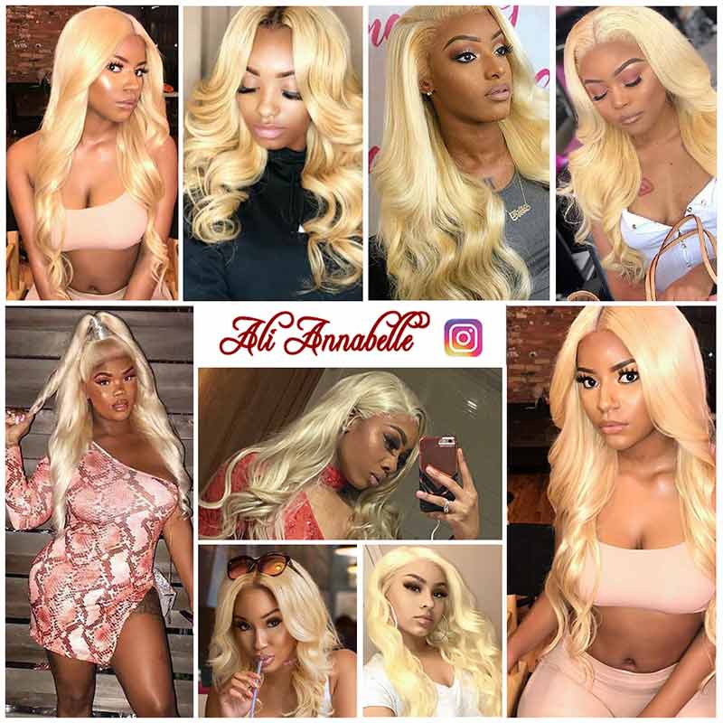 Ali Annabelle 613 Honey Blonde Peruvian Body Wave Weave Human Hair Bundles