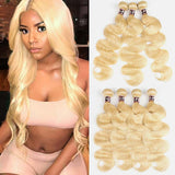 Blonde Peruvian Wavy Weave Human Hair Bundles-5