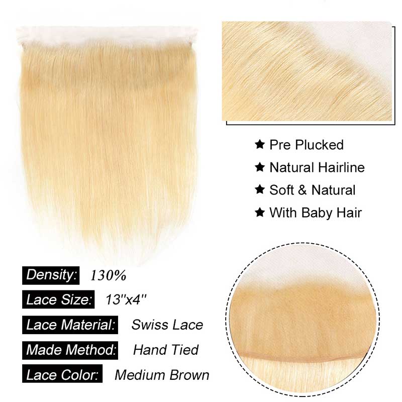 Ali Annabelle Honey Blonde Hairstyles Long Hair Bundles Straight Human Hair Weave with Frontal