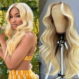 Ali Annabelle 613 5x5 Closure Wig Brazilian Honey Blonde Body Wave Human Hair Wigs