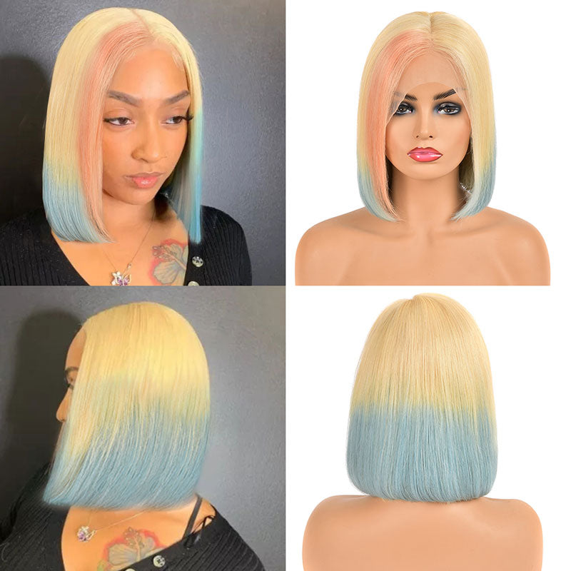 Ali Annabelle Ombre Straight Lace Front Human Hair Wigs Short Bob Wigs