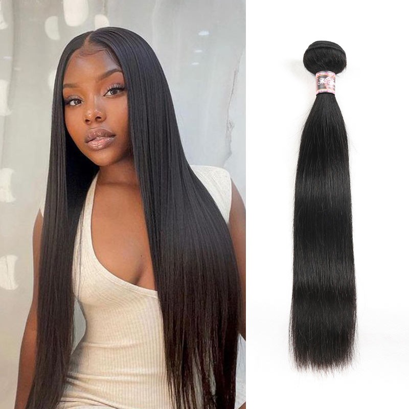 Ali Annabelle Straight Double Drawn Brazilian Peruvian Human Hair Weave Bundles