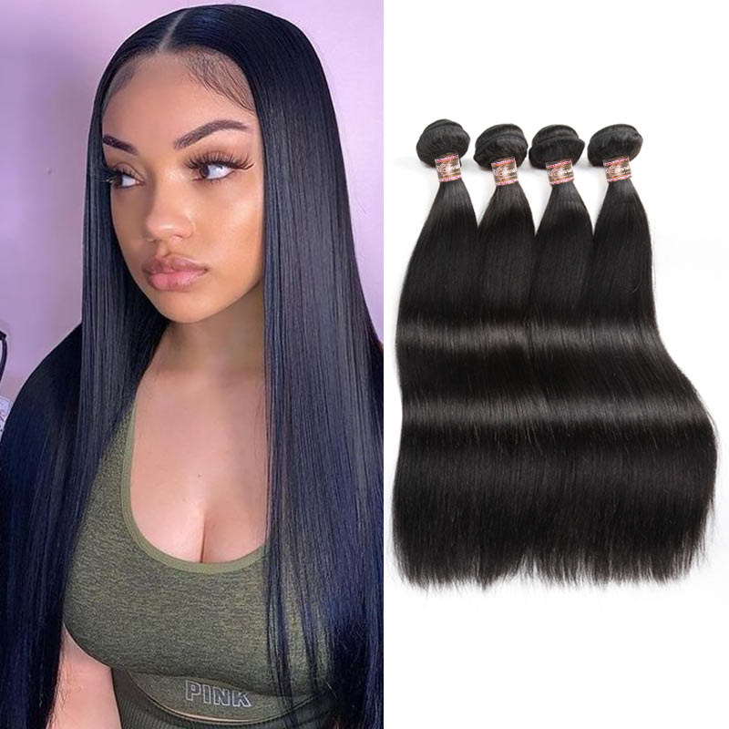 Ali Annabelle Straight Double Drawn Brazilian Peruvian Human Hair Weave Bundles