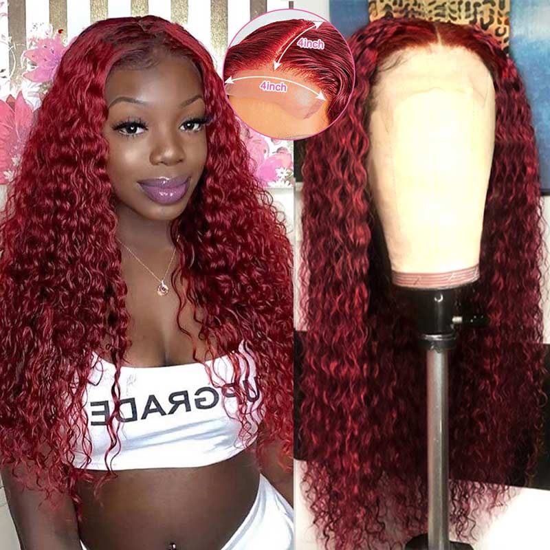 Brazilian Kinky Curly Lace Closure Human Hair Wigs-6