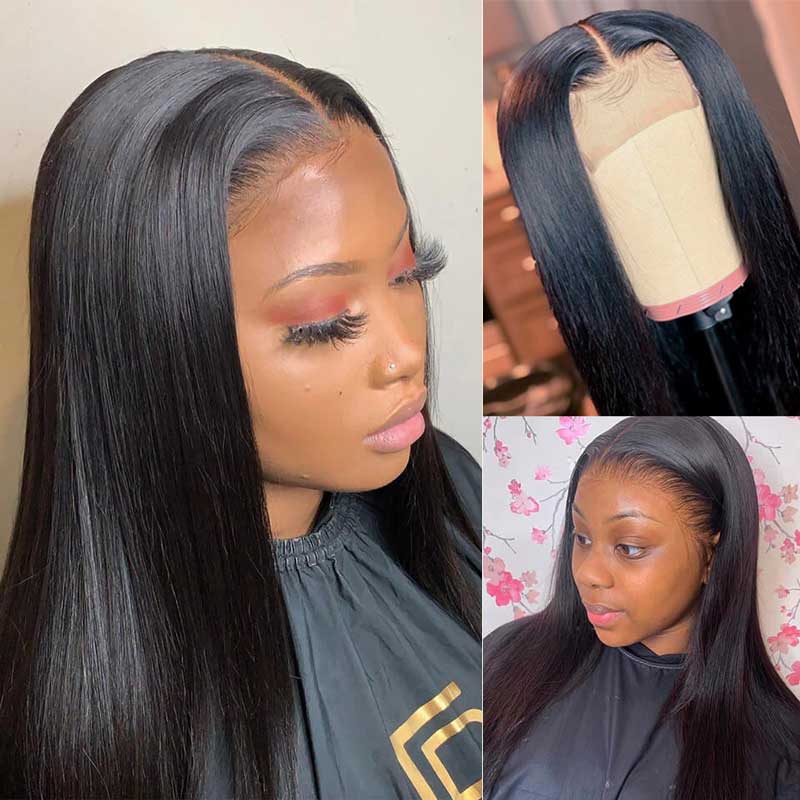 Ali Annabelle Straight Human Hair Wigs 4x4 5x5 Lace Closure Pre Plucked Natural Hairline