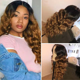 Ali Annabelle 1B/30 Two Tone Color Loose Deep Wave Colored Ombre Human Hair Wigs