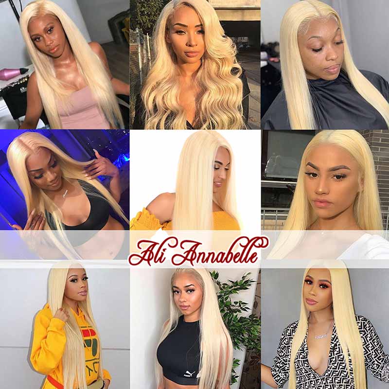 Ali Annabelle 613 Honey Blonde Remy Brazilian Straight Human Hair Bundles Deal