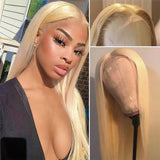 Ali Annabelle 613 Blonde Human Hair Wigs Straight 13x4 Lace Front Wig 14-26inch