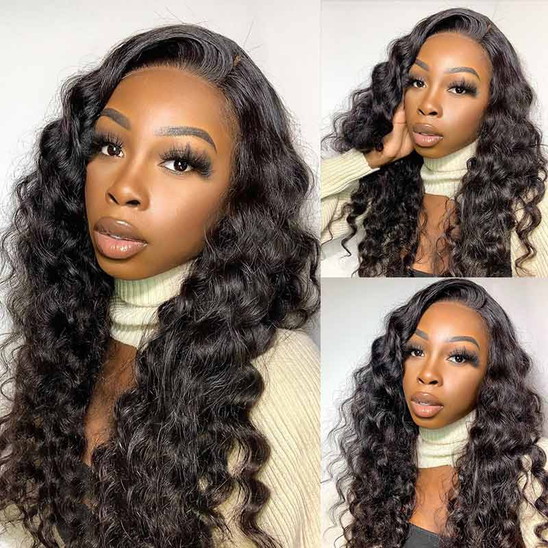 Ali Annabelle Brazilian Loose Wave Human Hair Wigs 4x4 Lace Closure Wig Loose Curly