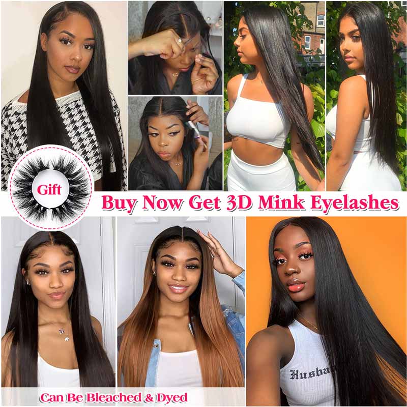 Ali Annabelle Glueless Straight Virgin Hair 4x4 13x4 Human Hair Lace Closure Frontal Wig