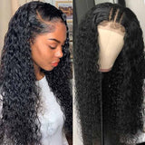 Brazilian Natural Hairline Deep Wavy Lace Front Human Hair Wigs-6