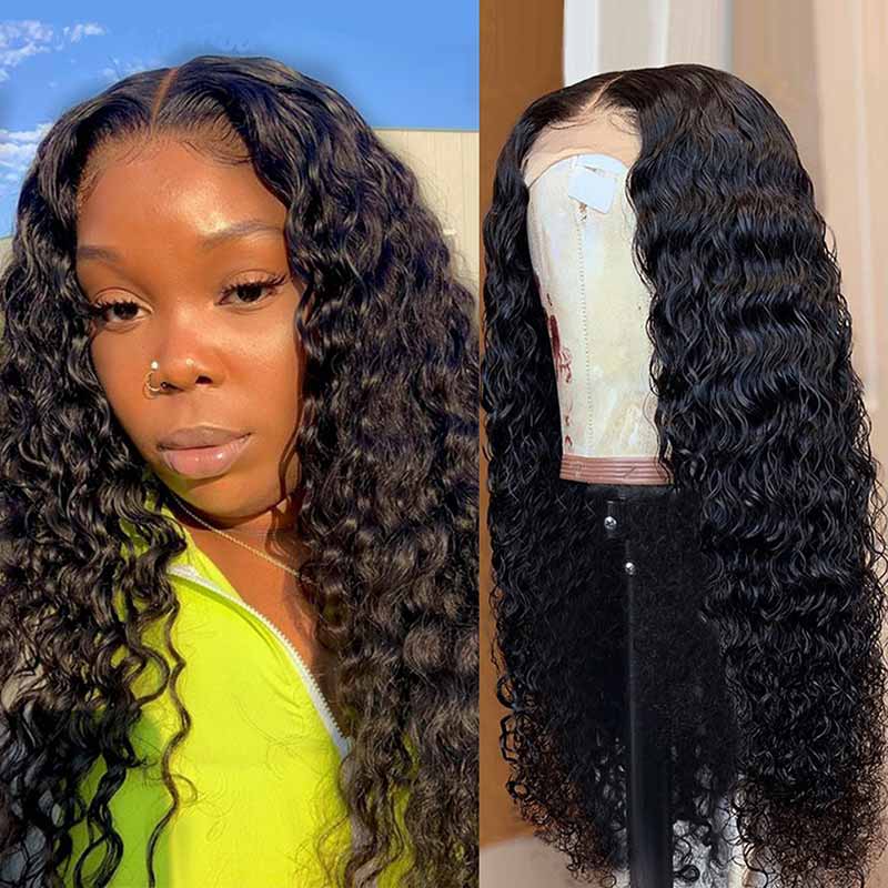 Ali Annabelle Peruvian Deep Wave Human Hair Wigs Pre Plucked 4x4 Lace Closure Wig