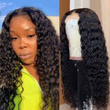 Ali Annabelle Peruvian Deep Wave Human Hair Wigs Pre Plucked 4x4 Lace Closure Wig
