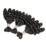 Ali Annabelle Funmi Hair Weave Tight Loose Curl Natural Color Double Drawn Human Hair Extensions
