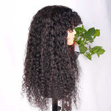 Ali Annabelle Glueless Curly Human Hair Wigs With Bangs Full Machine Made Realistic Scalp