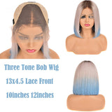 Ali Annabelle Ombre Pre Plucked Straight Bob Wig Malaysian Lace Front Human Hair Wigs