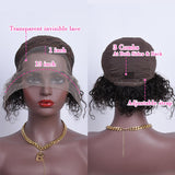 Pixie Cut Wig Short Curly 13x1 Transparent Lace Wigs Human Hair For Women