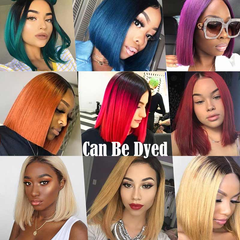 Ali Annabelle Ombre Pre Plucked Straight Bob Wig Malaysian Lace Front Human Hair Wigs