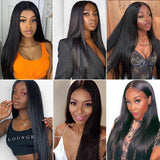 Brazilian Straight Human Hair Weave Bundles With HD Frontal-7