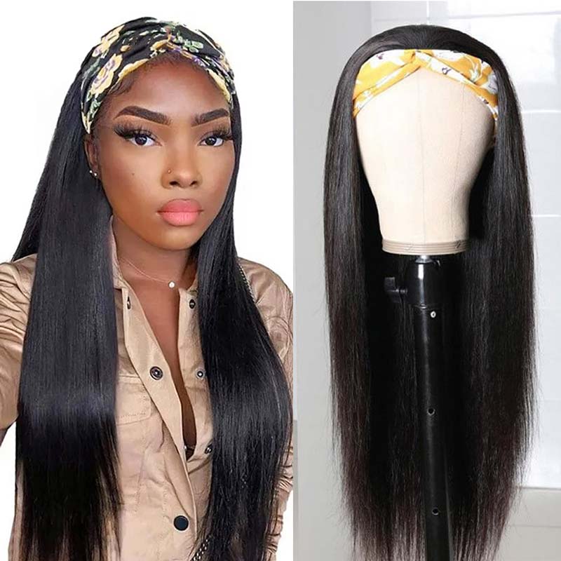 Ali Annabelle Headband Wigs Straight Human Hair Wigs Fast Install Glue-less Wig