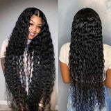 Ali Annabelle Middle Part Deep Wave Human Hair Wigs Long Deep Part Lace Front Wigs