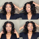 Ali Annabelle Side Part Body Wave Short Bob Wigs 10inch T Part Lace Human Hair Wigs