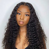 Ali Annabelle Deep Curly 13x4 Transparent Glueless Lace Front Wig Human Hair Wigs