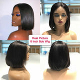 Ali Annabelle Brazilian Quick Weave Short Bob Wigs Straight Lace Front Human Hair Wig