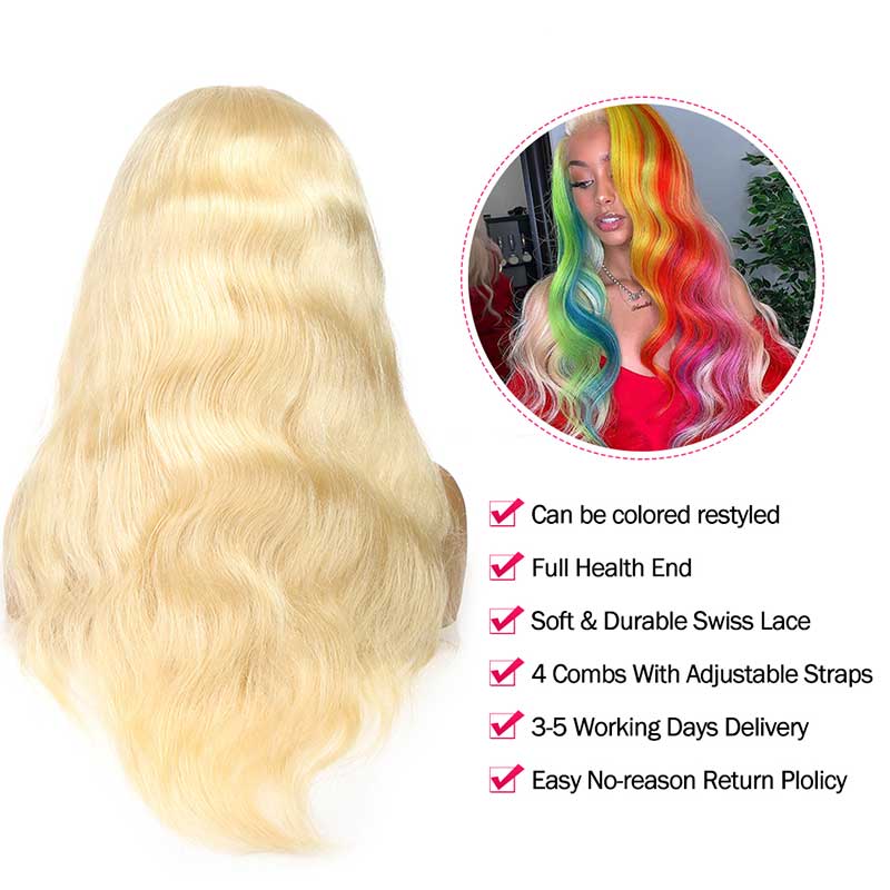 Ali Annabelle 613 5x5 Closure Wig Brazilian Honey Blonde Body Wave Human Hair Wigs