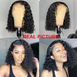 Brazilian Deep Wavy Short Bob Lace Front Human Hair Wigs-9