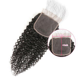 Ali Annabelle Virgin Human Hair Weave 10-26inch Kinky Culry Hair Bundles with 4x4 Swiss Lace Closure