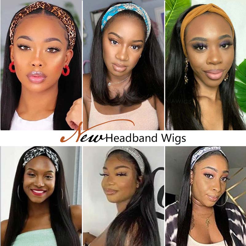 Ali Annabelle Headband Wigs Straight Human Hair Wigs Fast Install Glue-less Wig