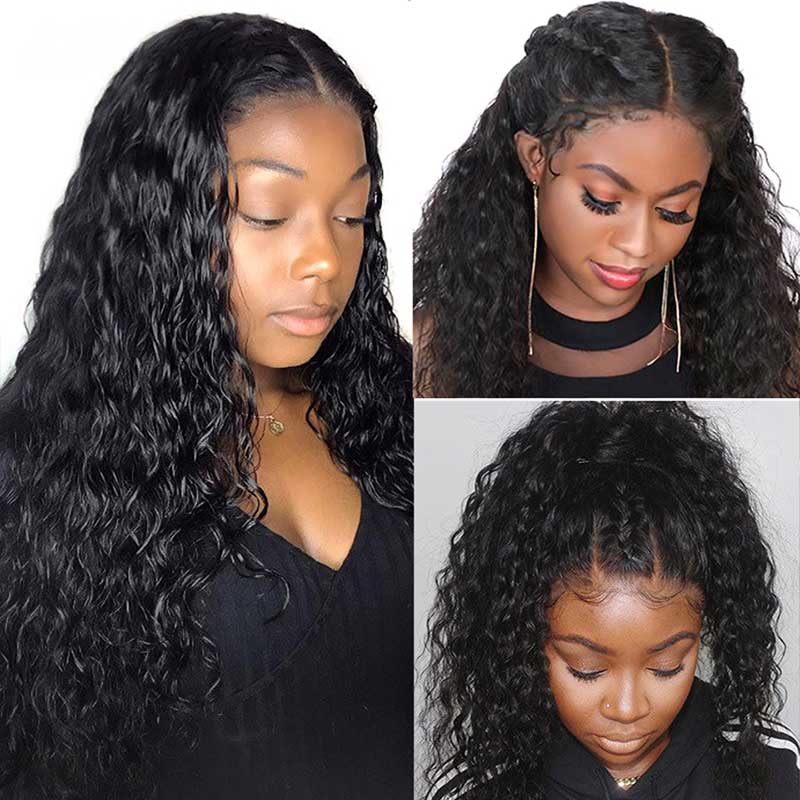 Brazilian Pre-Plucked Water Wavy Lace Front Human Hair Wigs-6