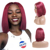 Ali Annabelle Pink Grey Purple Blue Green Yellow Red Orange Colored Straight BoB Wig