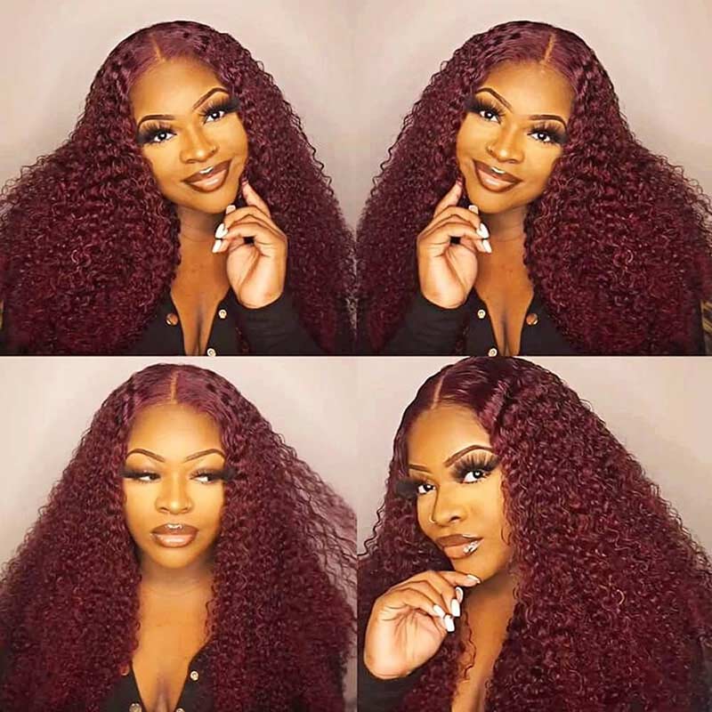 Brazilian Kinky Curly Lace Closure Human Hair Wigs-8