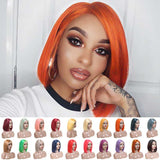 Ali Annabelle Pink Grey Purple Blue Green Yellow Red Orange Colored Straight BoB Wig