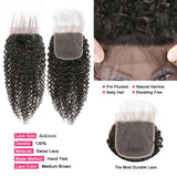 Ali Annabelle Virgin Human Hair Weave 10-26inch Kinky Culry Hair Bundles with 4x4 Swiss Lace Closure