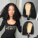 Brazilian Deep Wavy Short Bob Lace Front Human Hair Wigs-7