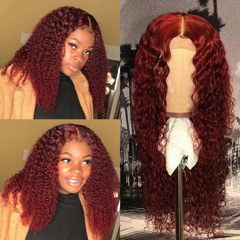 Brazilian Kinky Curly Lace Closure Human Hair Wigs-9