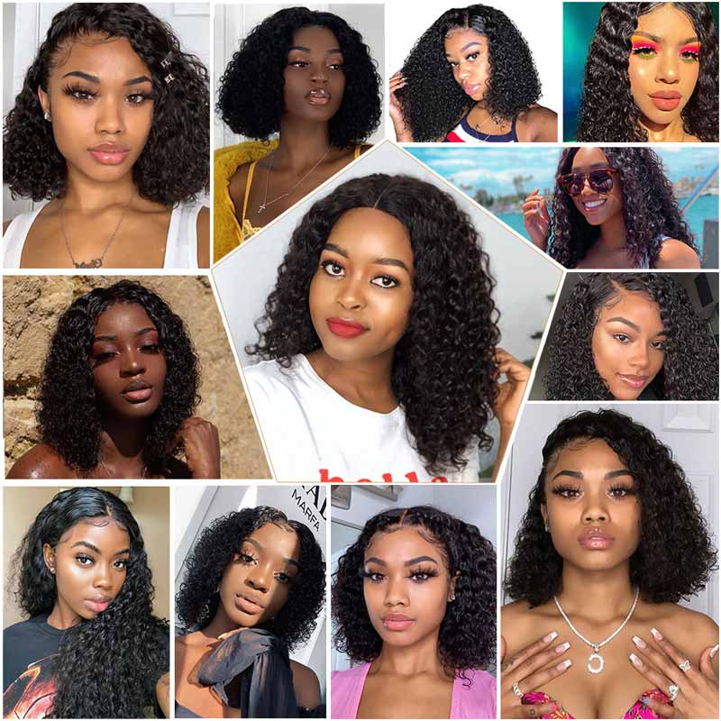 Ali Annabelle Short Curly Wig Bob 13X4 Lace Front Human Hair Wigs