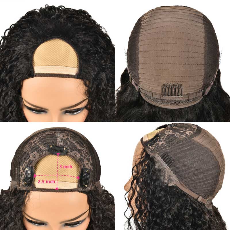 Ali Annabelle U Part Brazilian Curly Wig 14-26inch Glueless Kinky Curly Human Hair Wigs